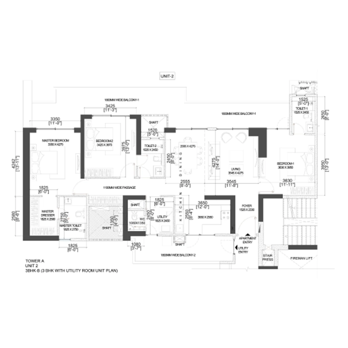 Godrej Sector 63A 3.5 BHK Floor Plan